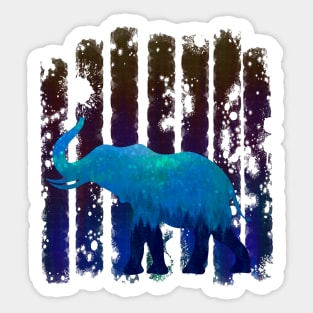 Elephant in the blue forest Sticker